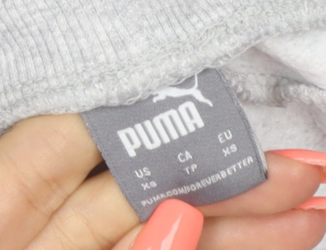 Puma Women's Grey Jogger Trousers XS Cotton Blend Activewear