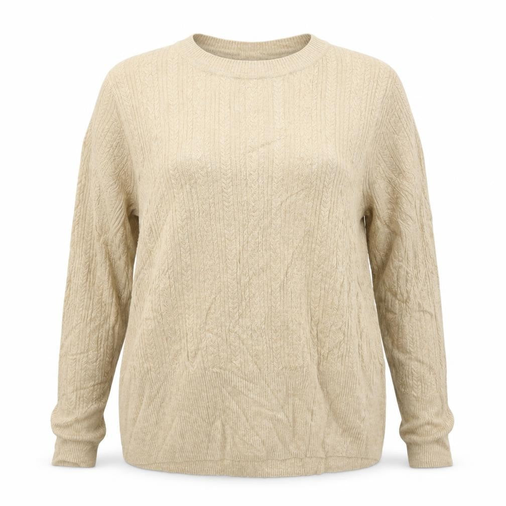 Marks & Spencer Womens Beige Cable-Knit Jumper Size 16