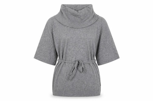 Jasper Conran Women Grey Cowl Neck Belted Tunic Jumper Size 8