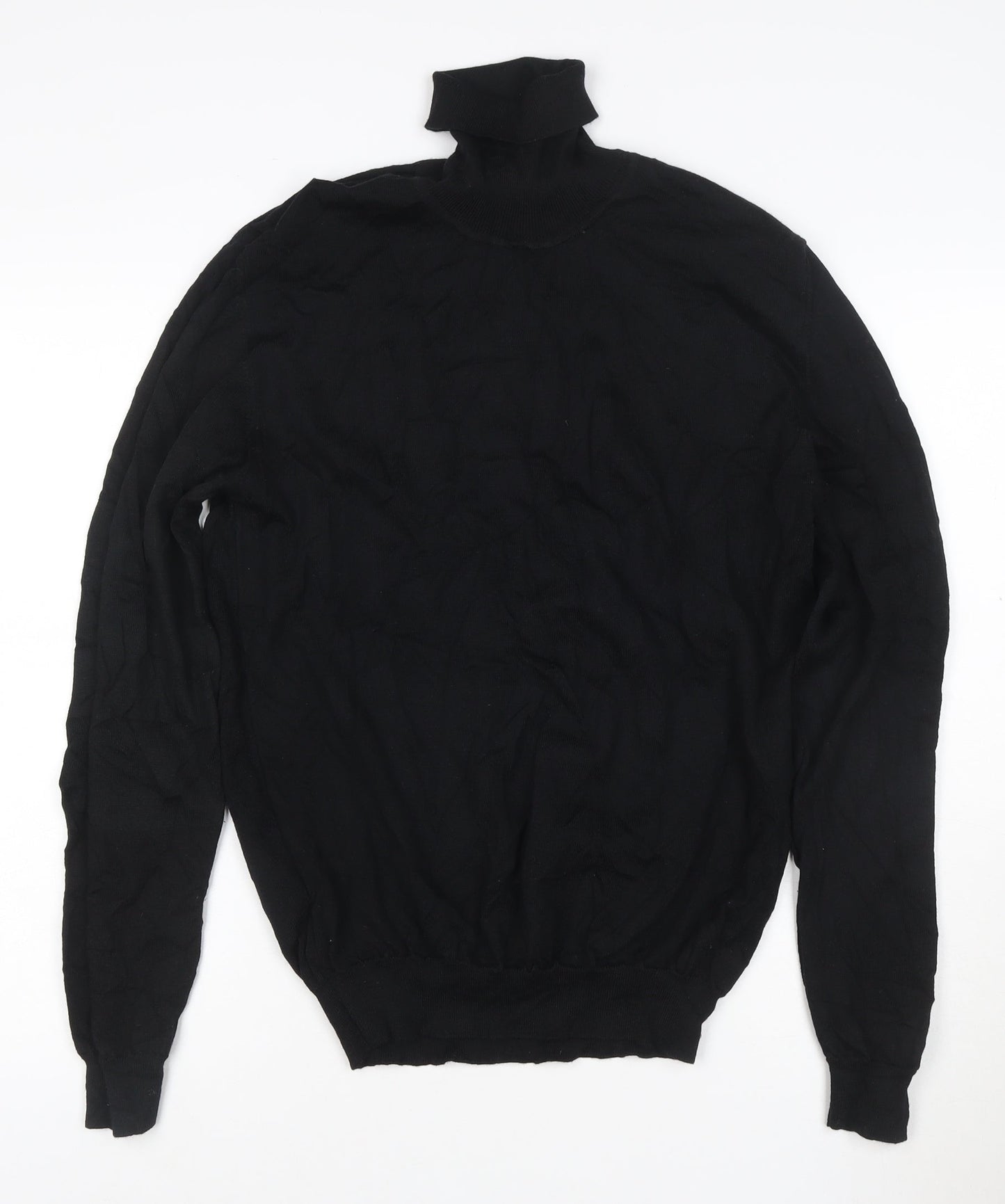 Calvin Klein Women's Black 2XL Roll Neck Wool Jumper