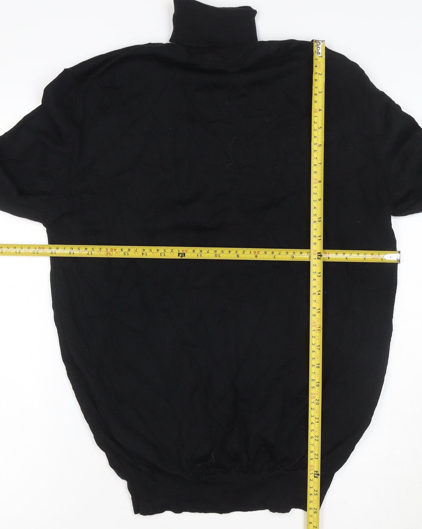 Calvin Klein Women's Black 2XL Roll Neck Wool Jumper
