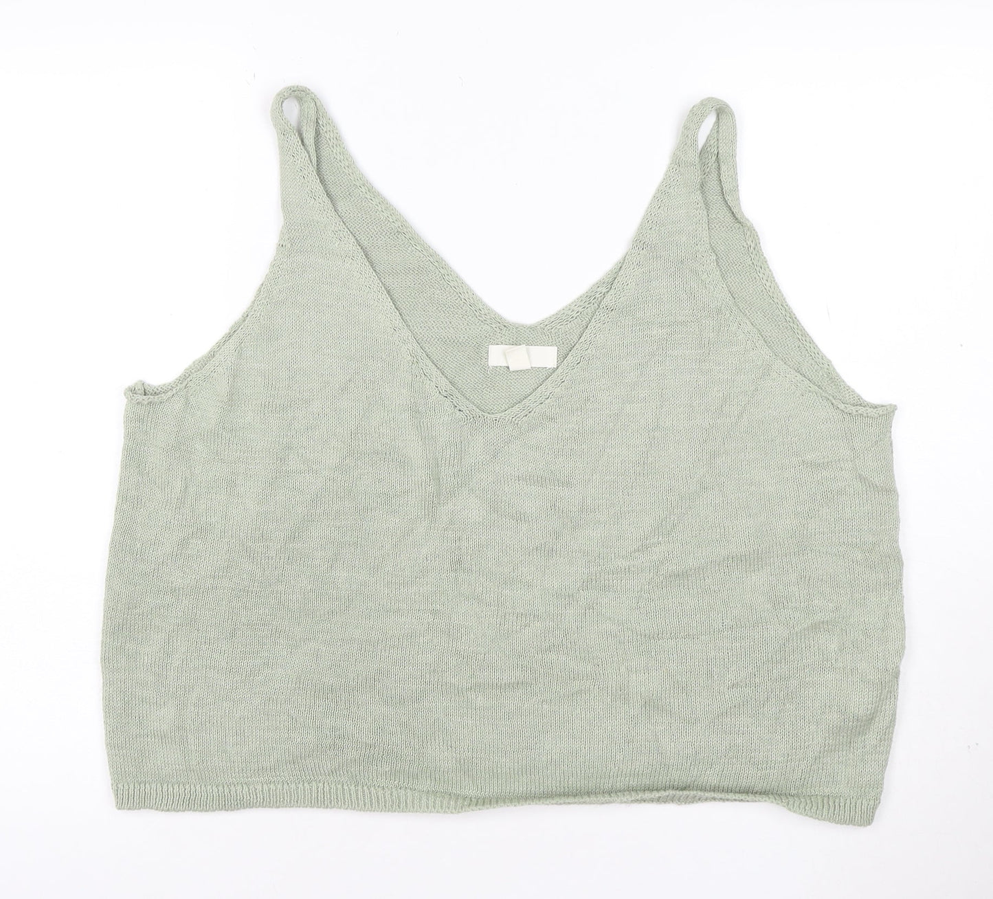 H&M Women’s Green Knit Camisole Tank Top Size XL