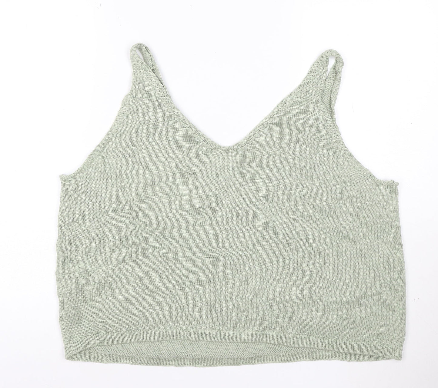 H&M Women’s Green Knit Camisole Tank Top Size XL
