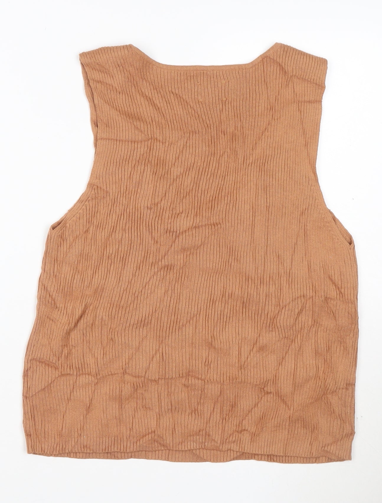ASOS Women’s Brown Ribbed V-Neck Knit Tank Top Size 18