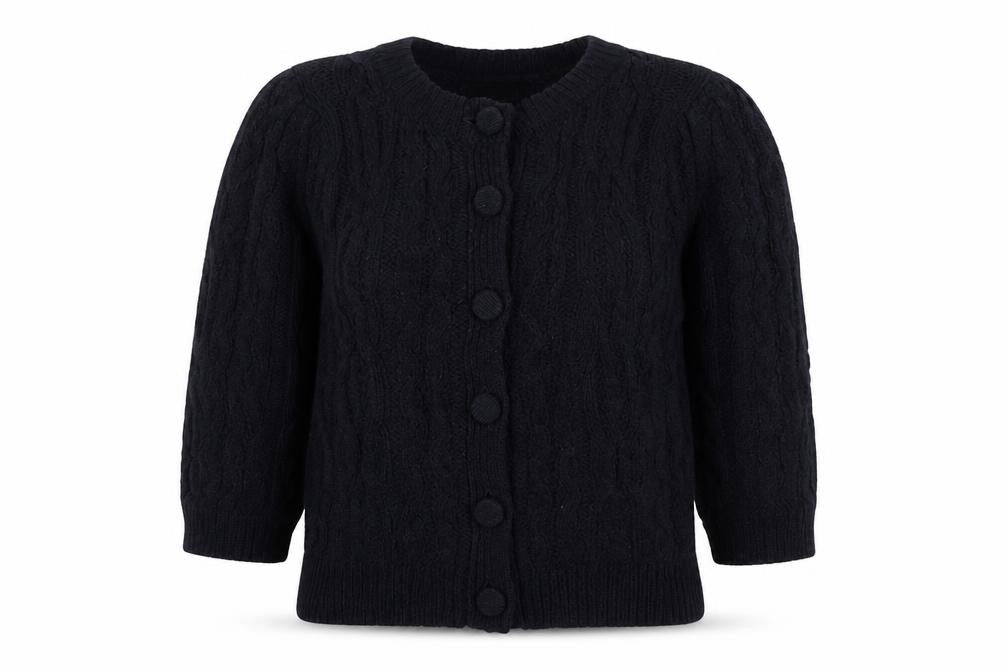 Zara Women's Black Cable-Knit Button Cardigan Size S