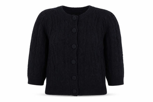 Zara Women's Black Cable-Knit Button Cardigan Size S