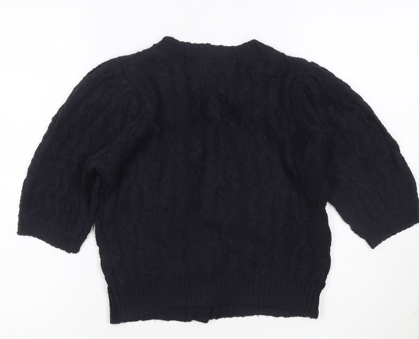 ZARA Women's Black Cable-Knit Button Cardigan Size S