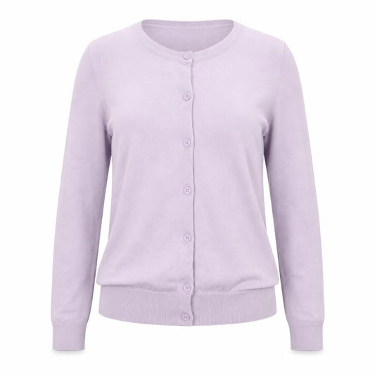 New Look Womens Lilac Cardigan Size 12 Long Sleeve Button Knit