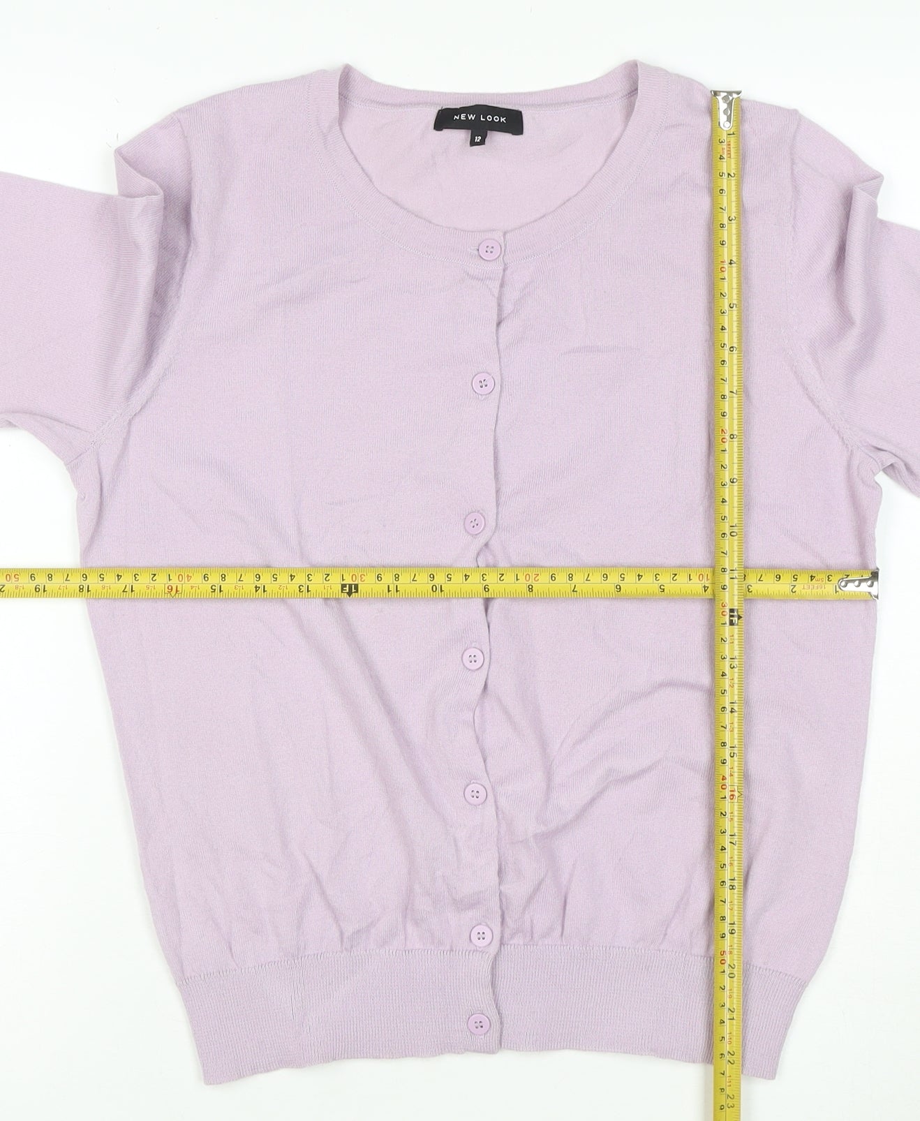New Look Womens Lilac Cardigan Size 12 Long Sleeve Button Knit