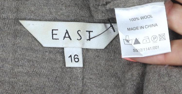 EAST Women’s Brown Wool Button-Up Jacket Size 16