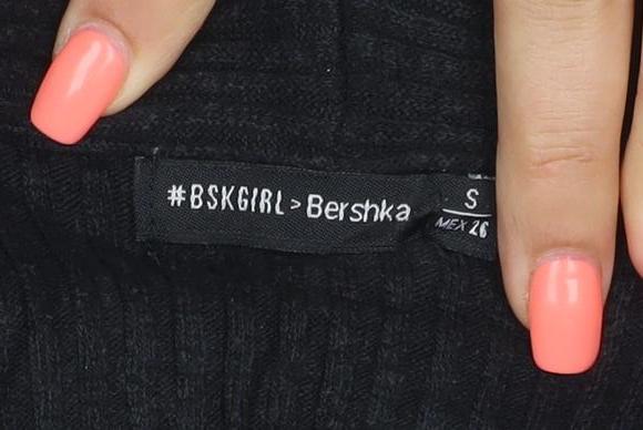 Bershka Women's Black Wrap Knit Long Sleeve Blouse Size S
