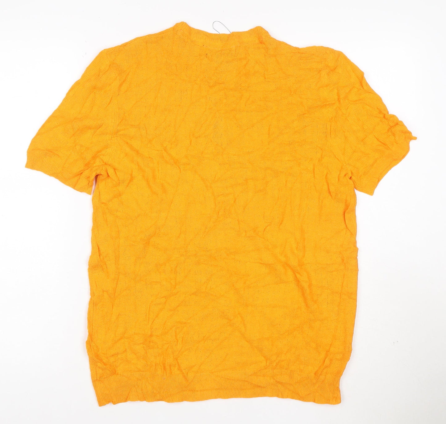 Threadbare Men's Yellow Short Sleeve Crew Neck Cotton Jumper M