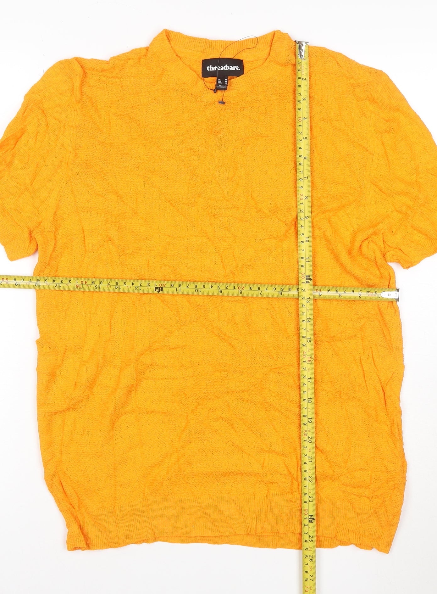 Threadbare Men's Yellow Short Sleeve Crew Neck Cotton Jumper M