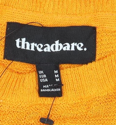 Threadbare Men's Yellow Short Sleeve Crew Neck Cotton Jumper M