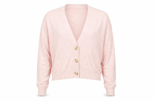 French Mens Connection Pink V-Neck Button Cardigan S Lightweight Knit