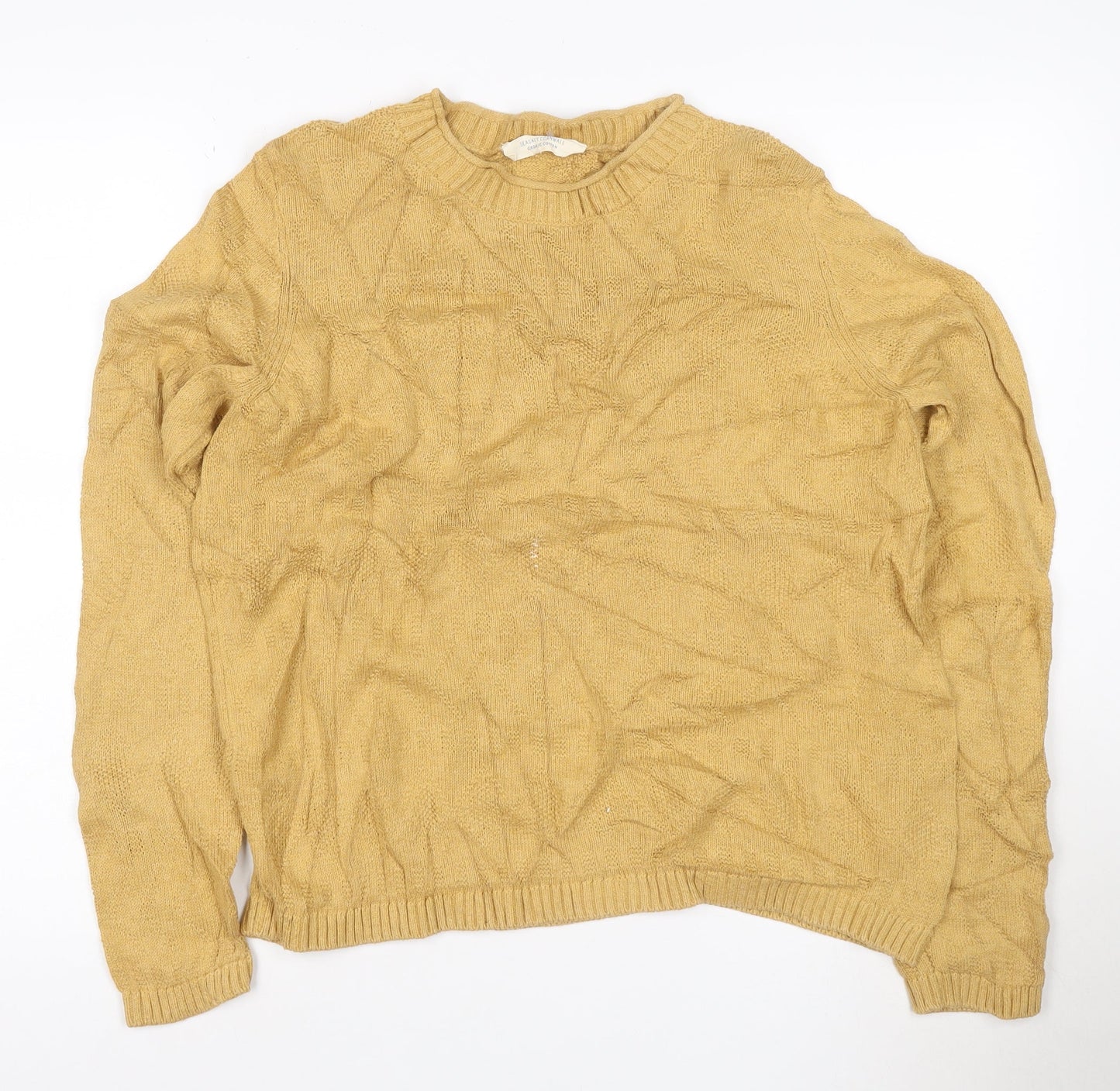 Seasalt Cornwall Women’s Yellow Cotton Crew Neck Jumper Size L