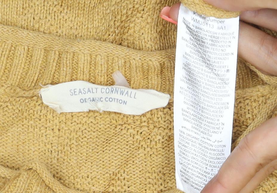 Seasalt Cornwall Women’s Yellow Cotton Crew Neck Jumper Size L