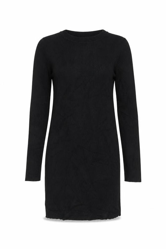 Stradivarius Women Black Bodycon Knit Long Sleeve High Neck Dress M