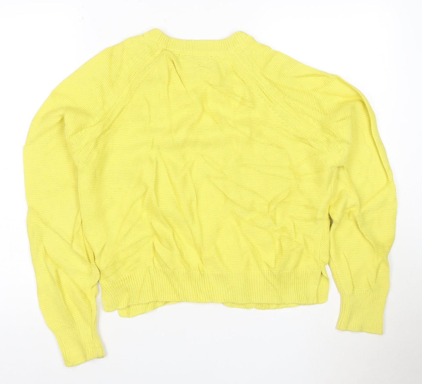 French Connection Women’s Yellow Cotton Crew Neck Jumper M