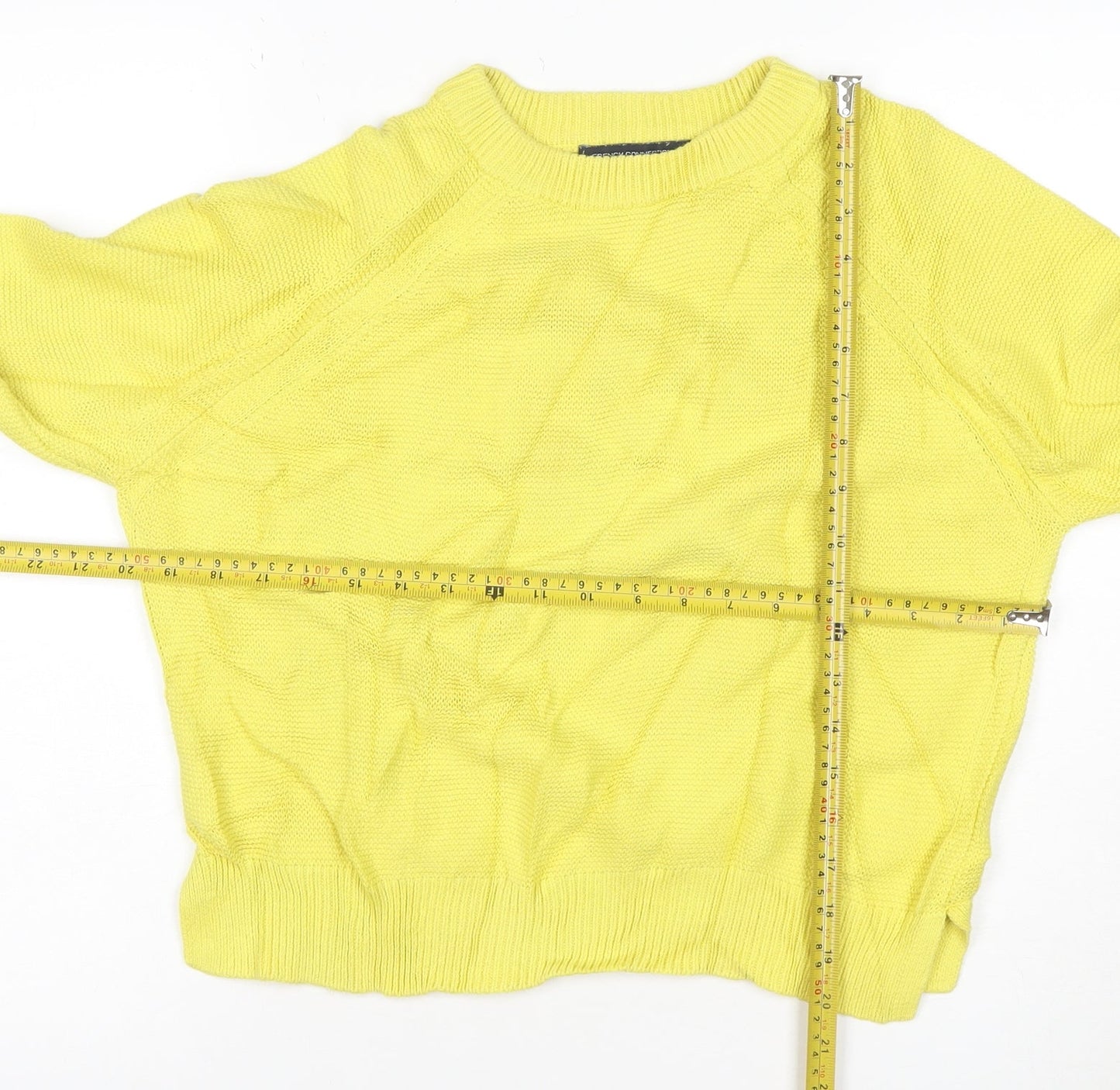 French Connection Women’s Yellow Cotton Crew Neck Jumper M