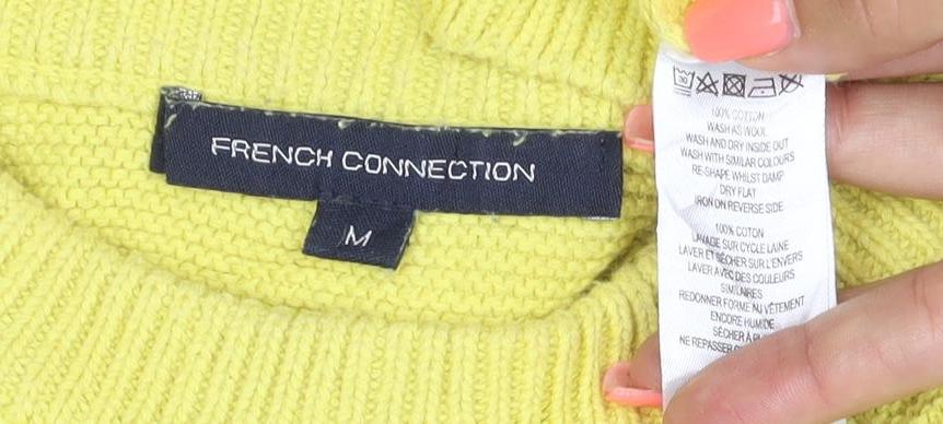 French Connection Women’s Yellow Cotton Crew Neck Jumper M