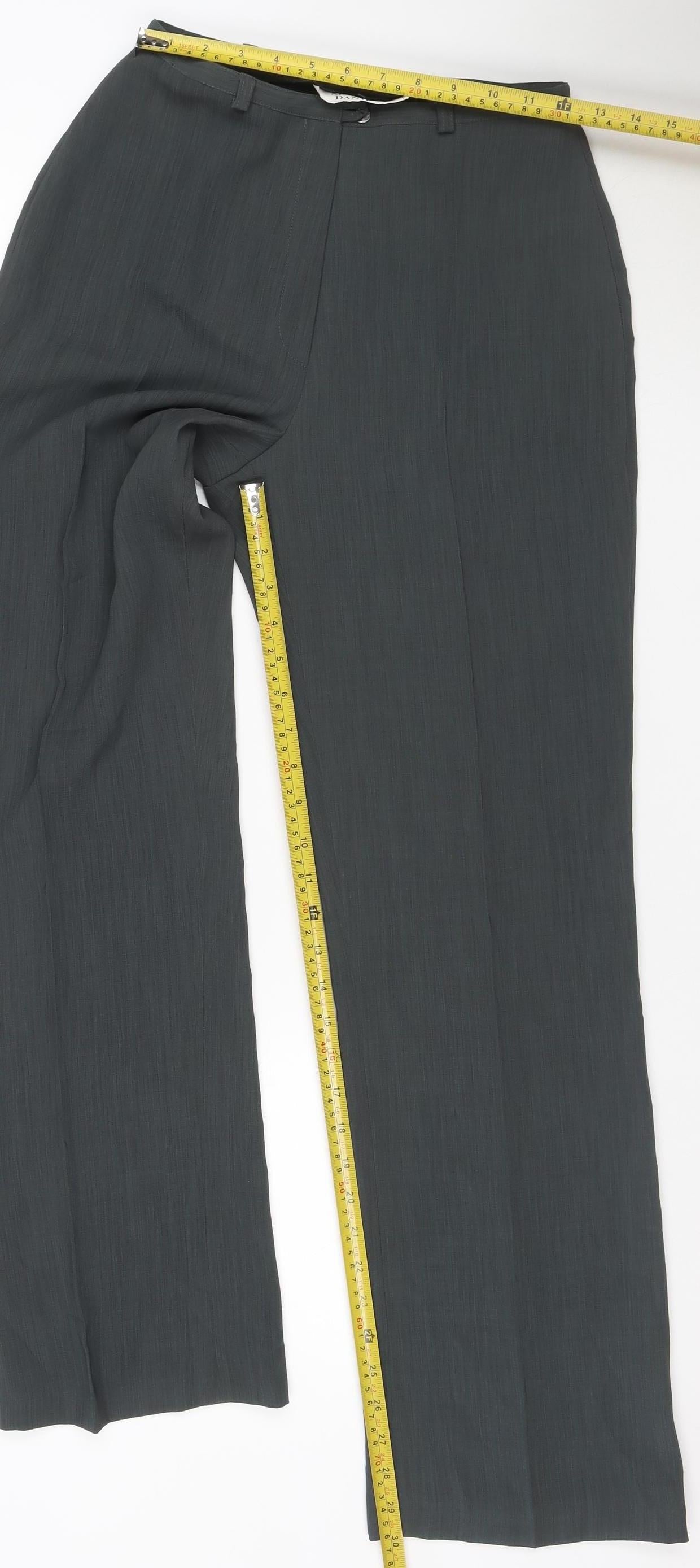Simon Daniels Women's Black Size 10 Wide-Leg Polyester Trousers