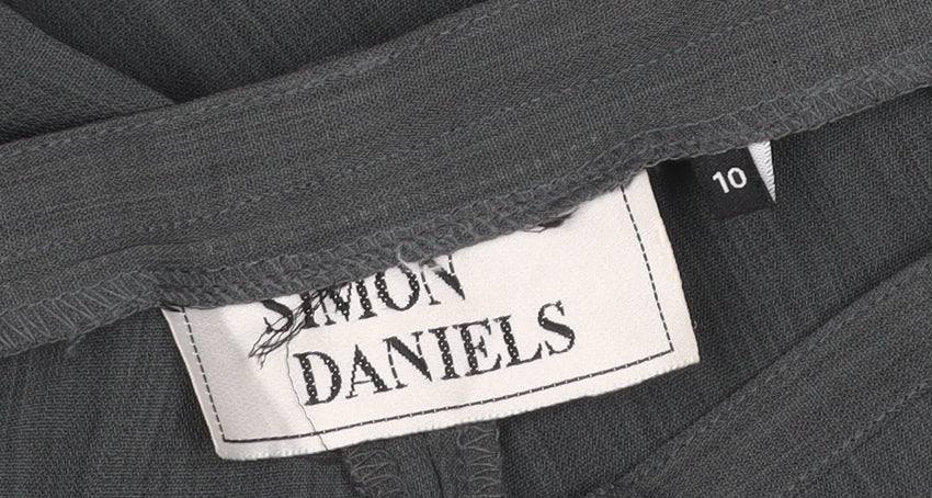 Simon Daniels Women's Black Size 10 Wide-Leg Polyester Trousers