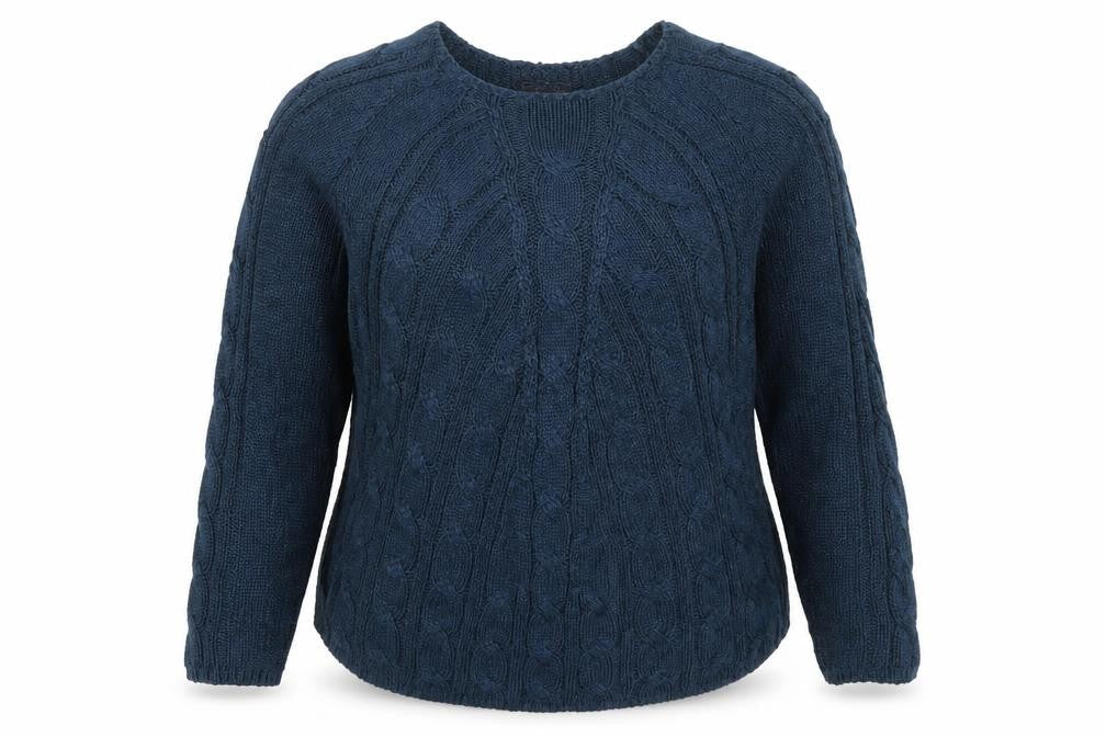 Per Una Women’s Blue Cable-Knit Long Sleeve Jumper Size L