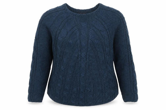Per Una Women’s Blue Cable-Knit Long Sleeve Jumper Size L