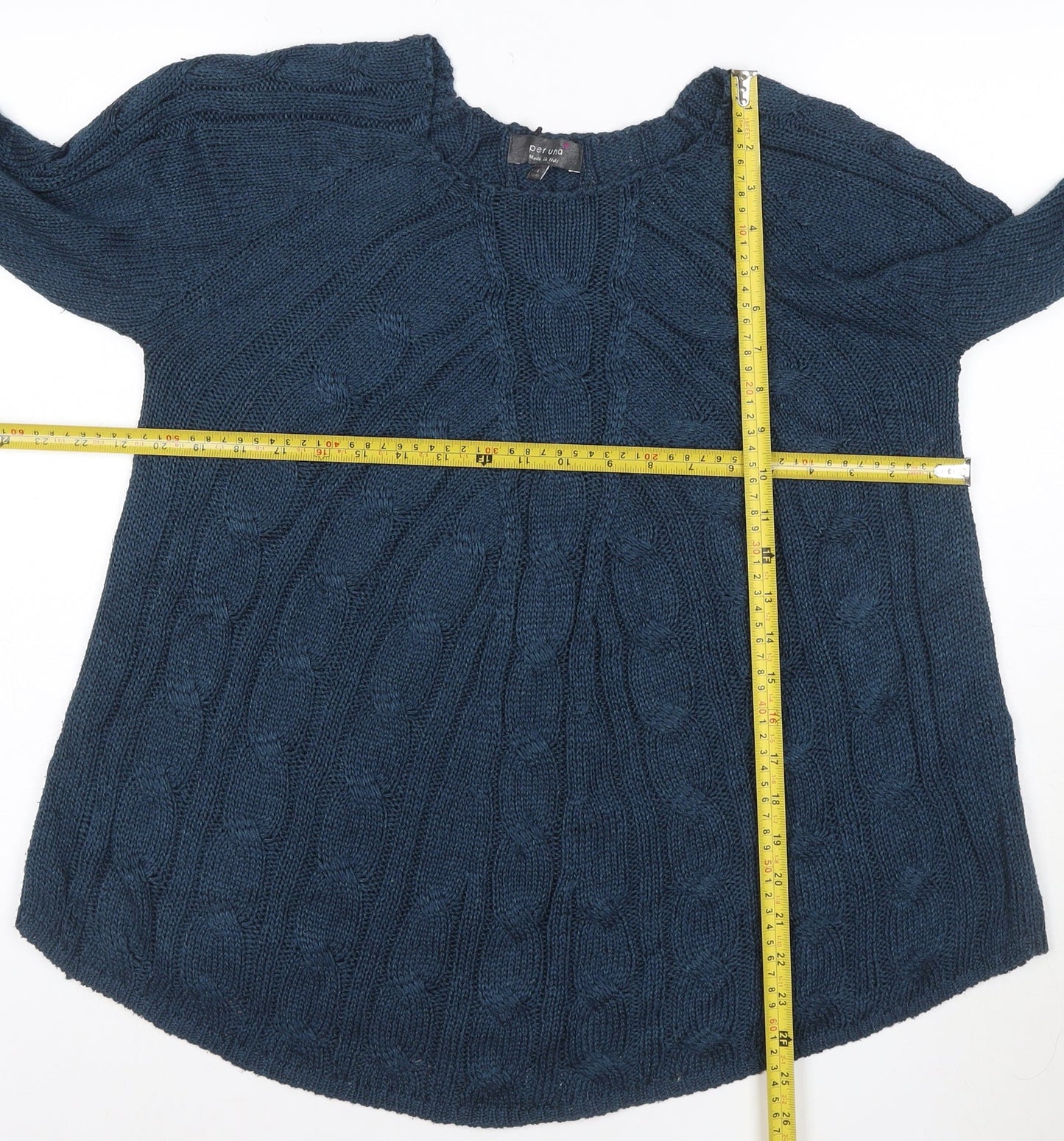 Per Una Women’s Blue Cable-Knit Long Sleeve Jumper Size L