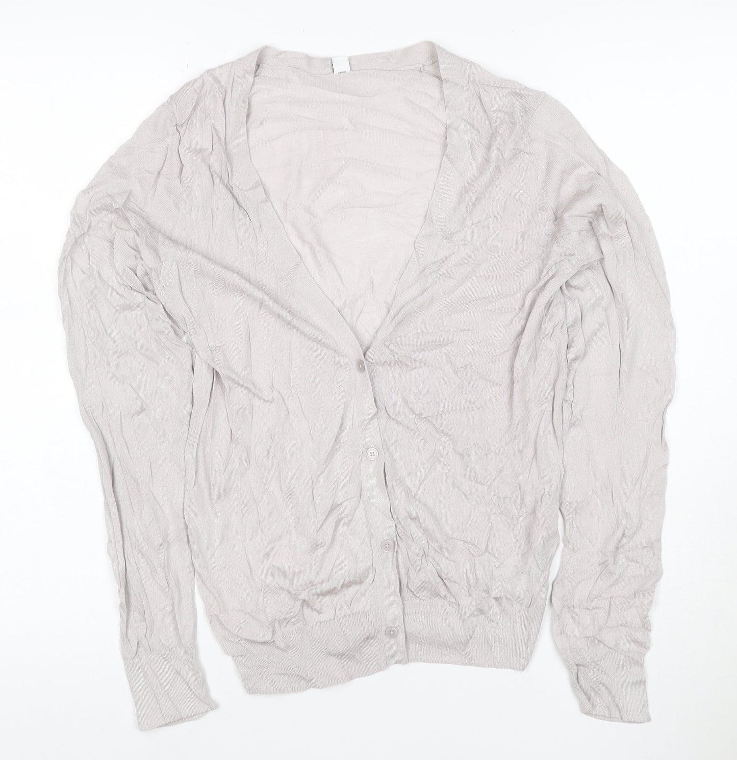 Uniqlo Women Beige M Modal V-Neck Long Sleeve Cardigan