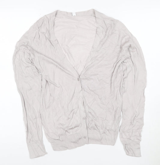 Uniqlo Women Beige M Modal V-Neck Long Sleeve Cardigan