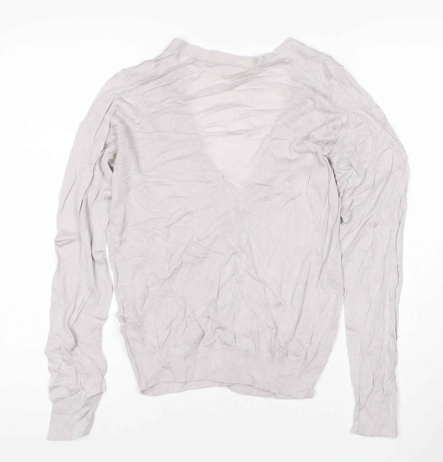 Uniqlo Women Beige M Modal V-Neck Long Sleeve Cardigan