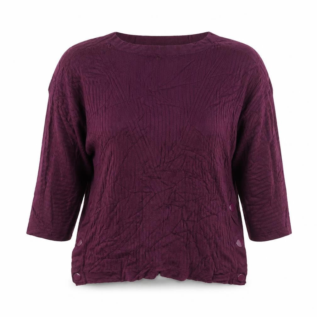 Marks & Spencer Women Purple 3/4 Sleeve Knit Pullover Jumper M