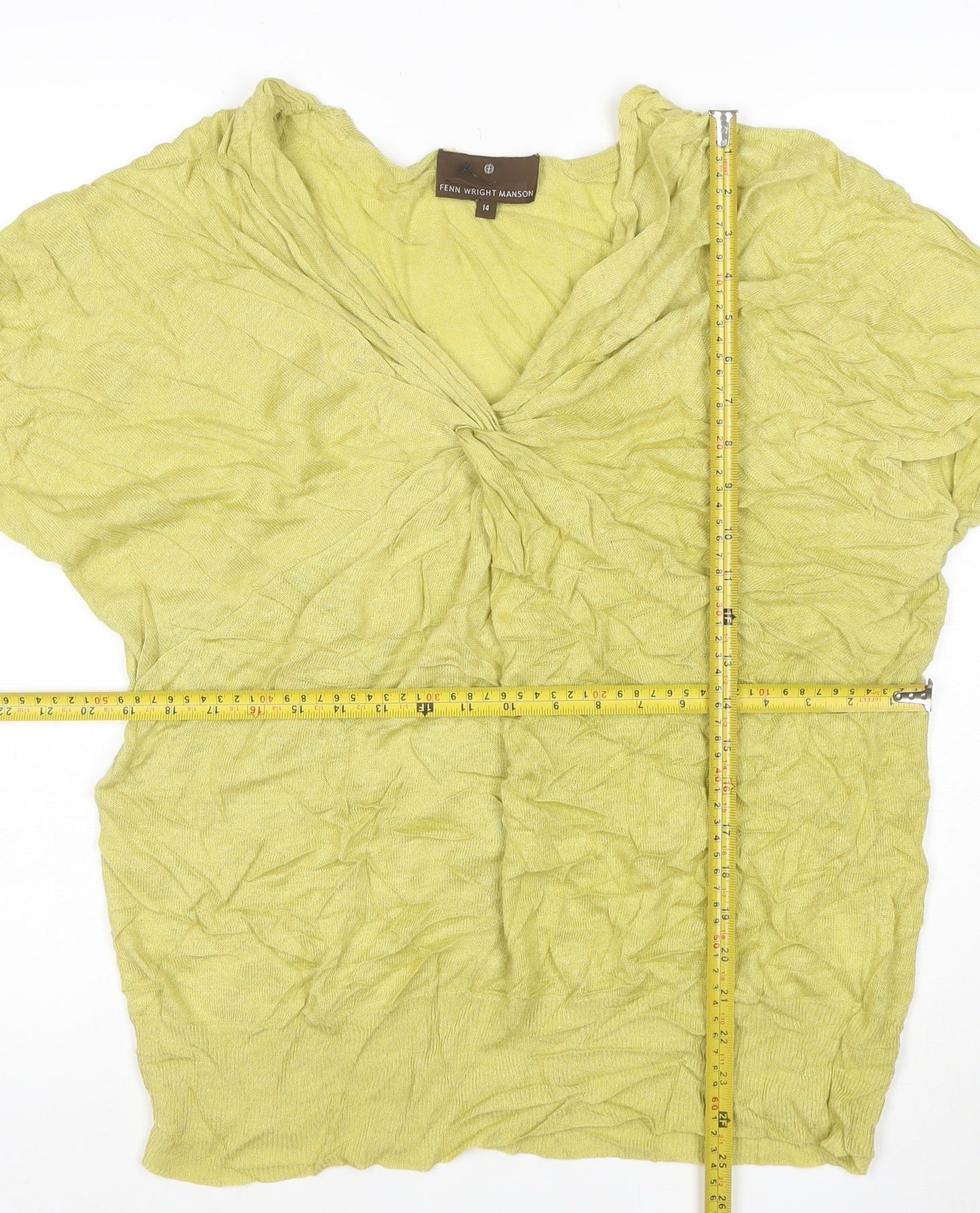 Fenn Wright Manson Women’s Green Linen Blend Tunic Blouse Size 14