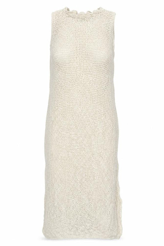 Marks & Spencer Women Beige Knit Linen Blend Sleeveless Shift Dress M