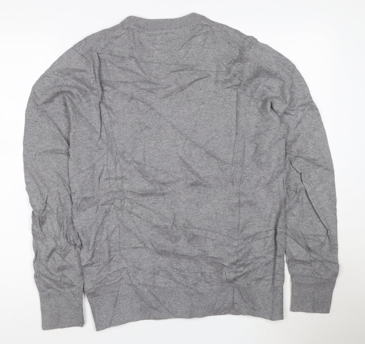 Tommy Hilfiger Men's Grey Cotton Cashmere Crew Neck Jumper Size S