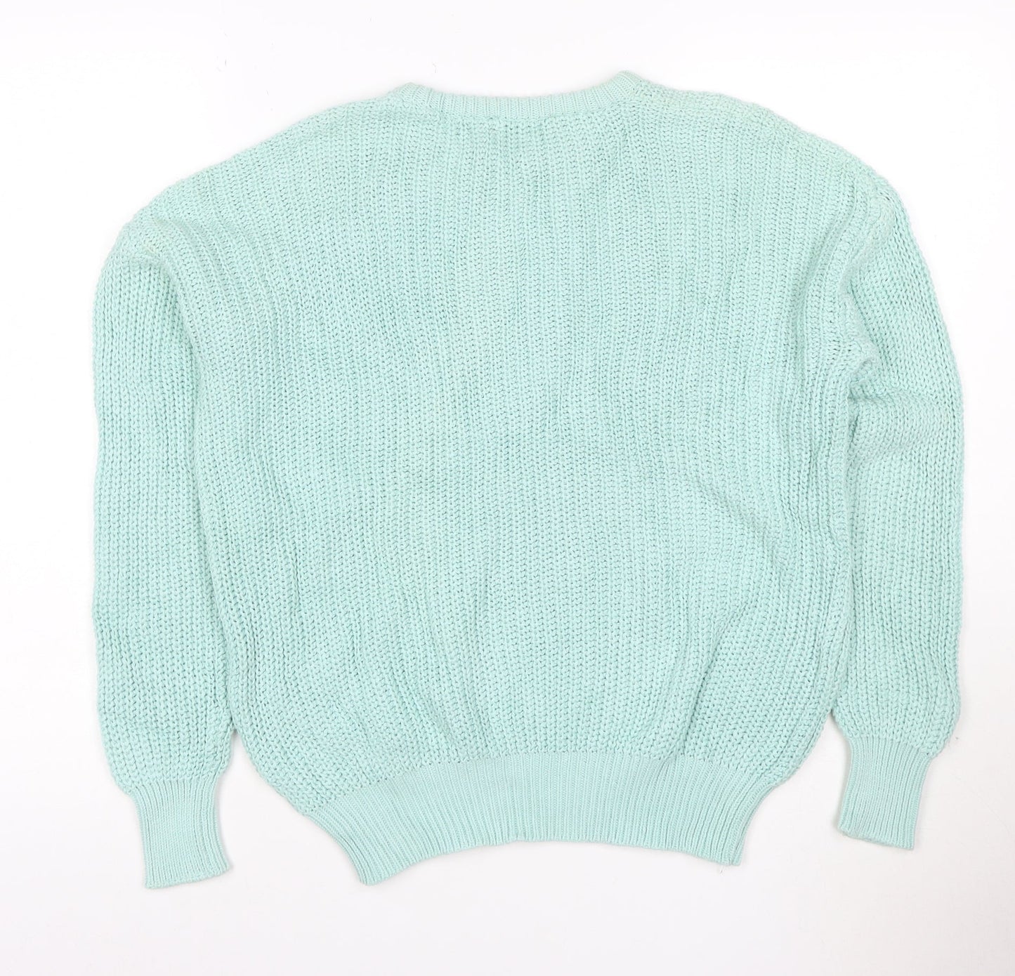 American Apparel Women Green S Chunky-Knit Cotton Jumper