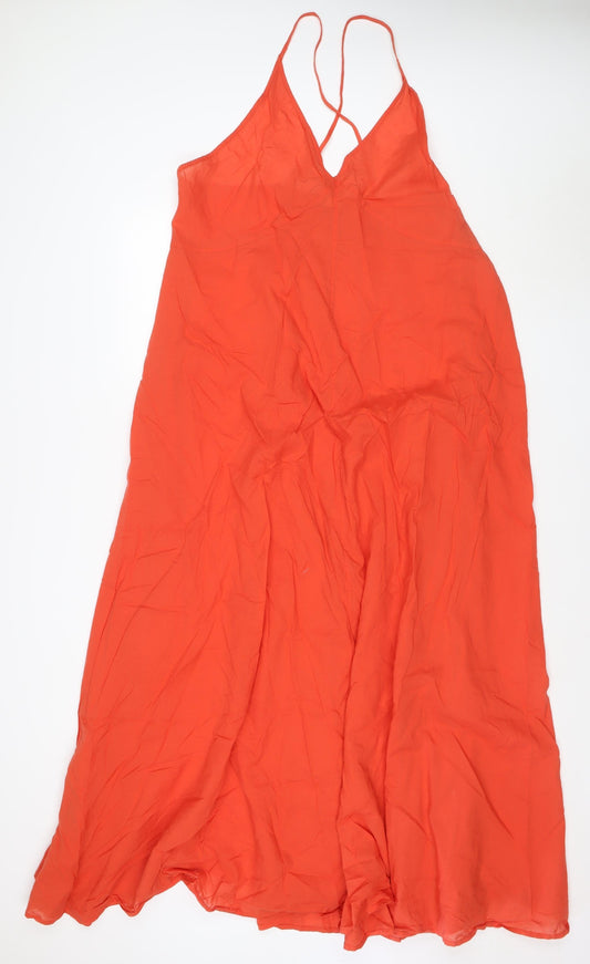 Marks and Spencer Women Orange Size 20 Tall Cotton Slip Dress