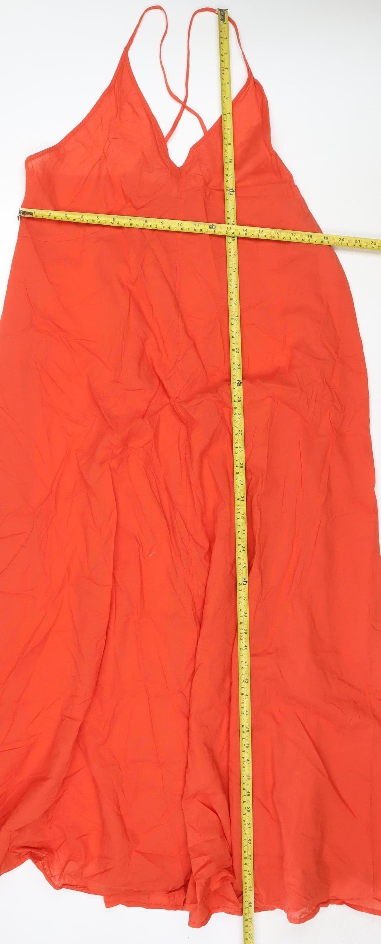 Marks and Spencer Women Orange Size 20 Tall Cotton Slip Dress