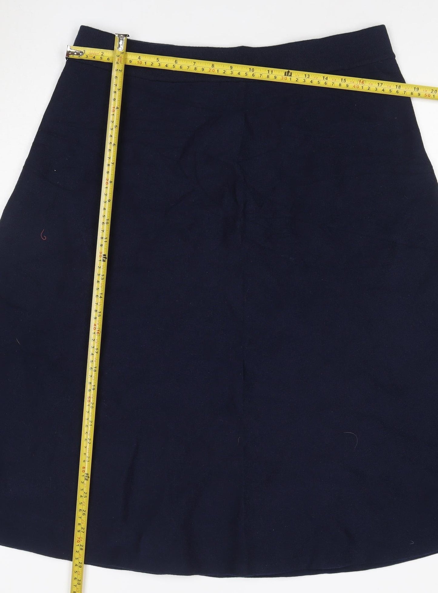 Roman Women Blue A-Line Knee Length Polyester Skirt Size 18