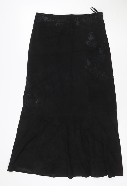 Evie Women Black Size 10 A-Line Stretch Knee Length Skirt