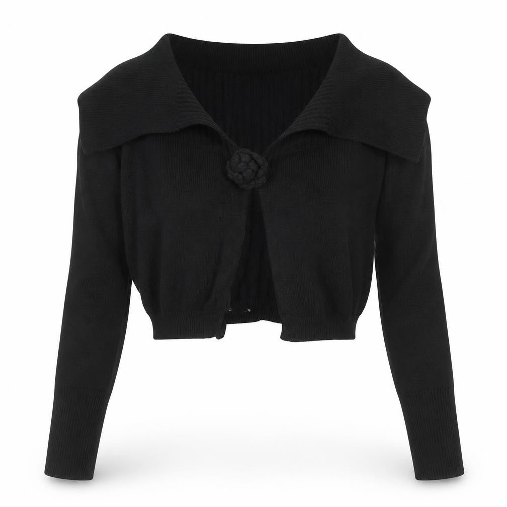 Mexx Women’s Black Knit Cotton Cardigan Size S Boat Neck Lightweight