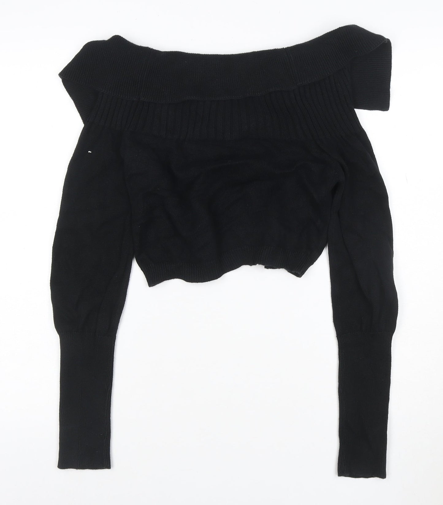 Mexx Women’s Black Knit Cotton Cardigan Size S Boat Neck Lightweight