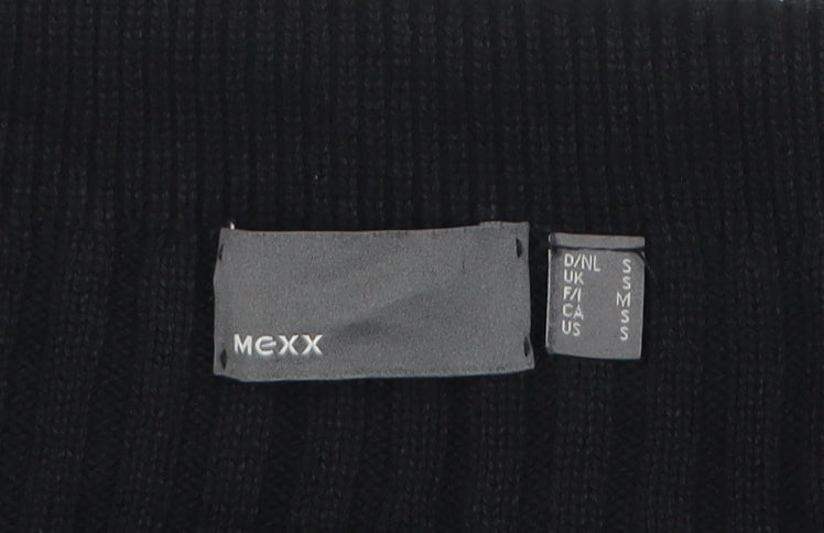 Mexx Women’s Black Knit Cotton Cardigan Size S Boat Neck Lightweight