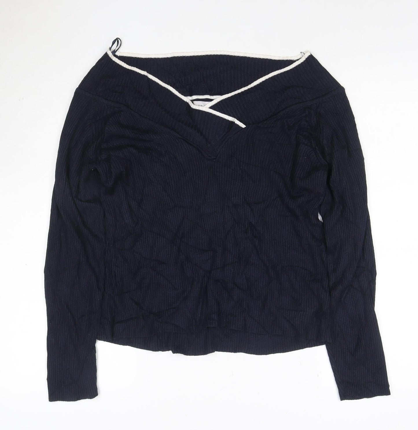 Marks and Spencer Women’s Navy Blue Size 22 Boat Neck Long Sleeve Jumper