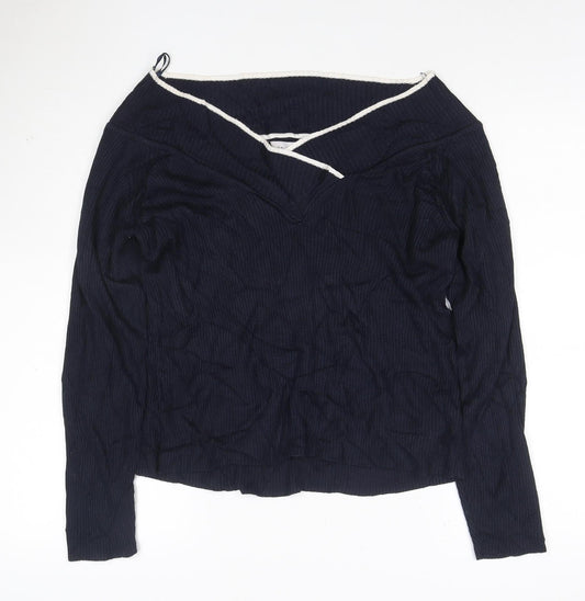 Marks and Spencer Women’s Navy Blue Size 22 Boat Neck Long Sleeve Jumper