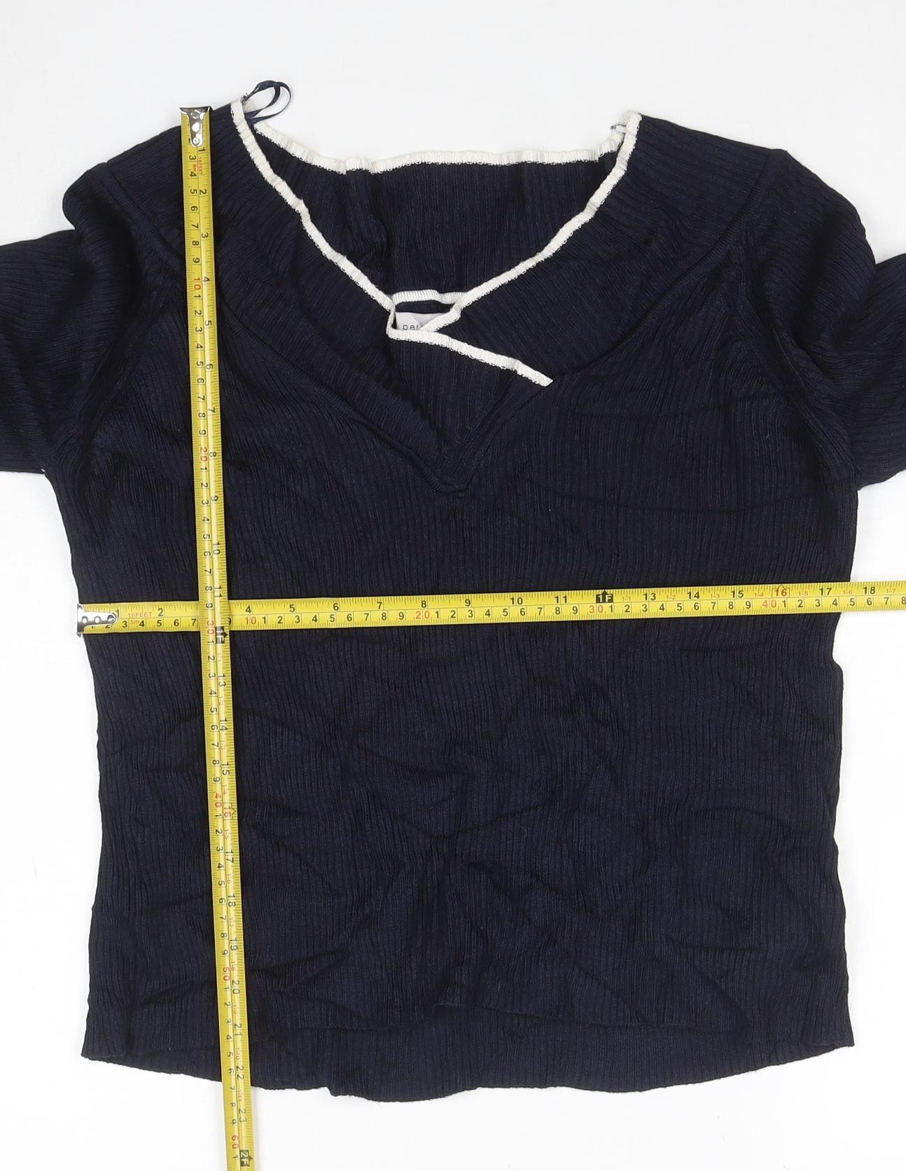 Marks and Spencer Women’s Navy Blue Size 22 Boat Neck Long Sleeve Jumper