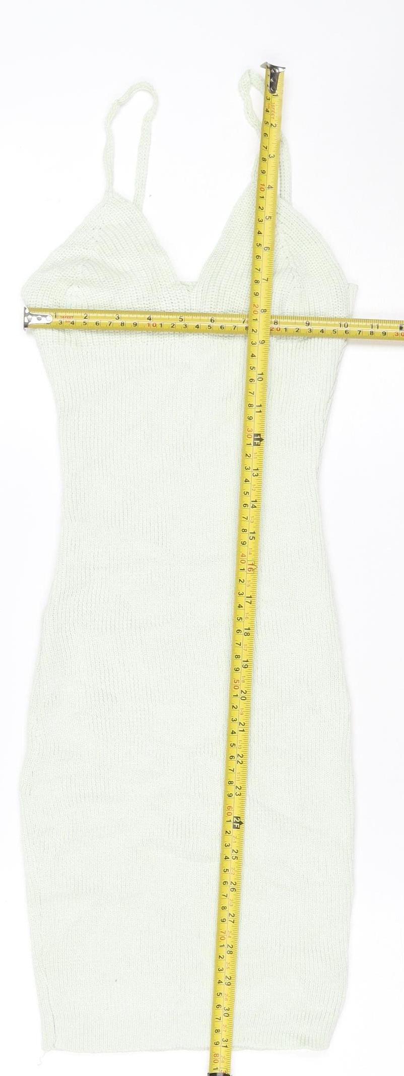 Re_Styled Women Green Bodycon Knit Mini Dress Size 8