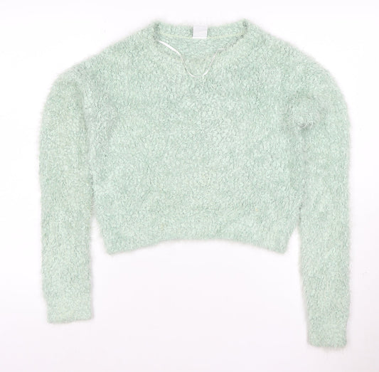 Vero Moda Women's Green Fluffy Knit Pullover Jumper Size M